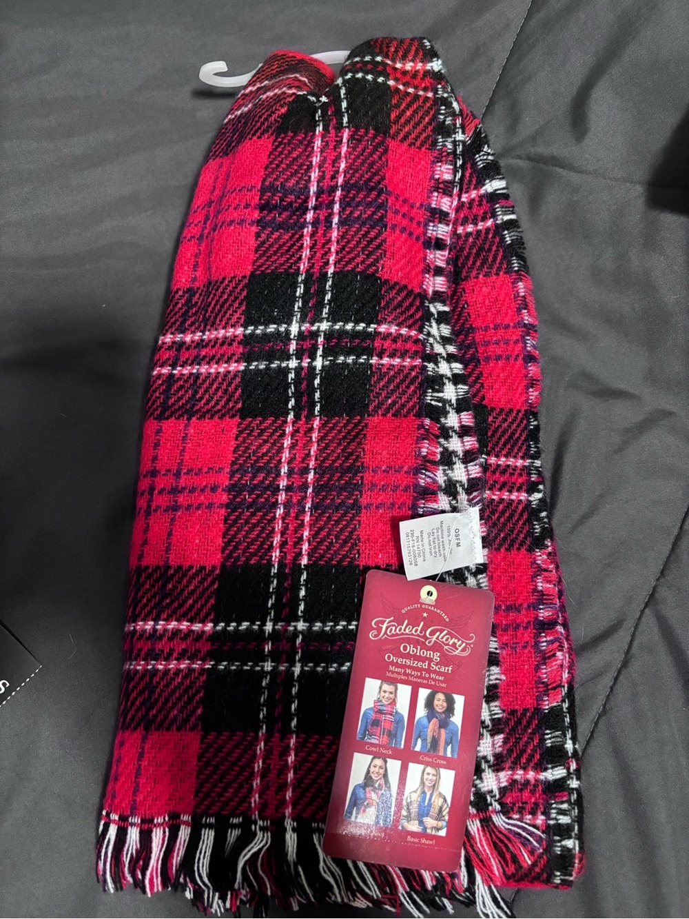 Woman’s Oversized Reversible Plaid Shirt Tag
